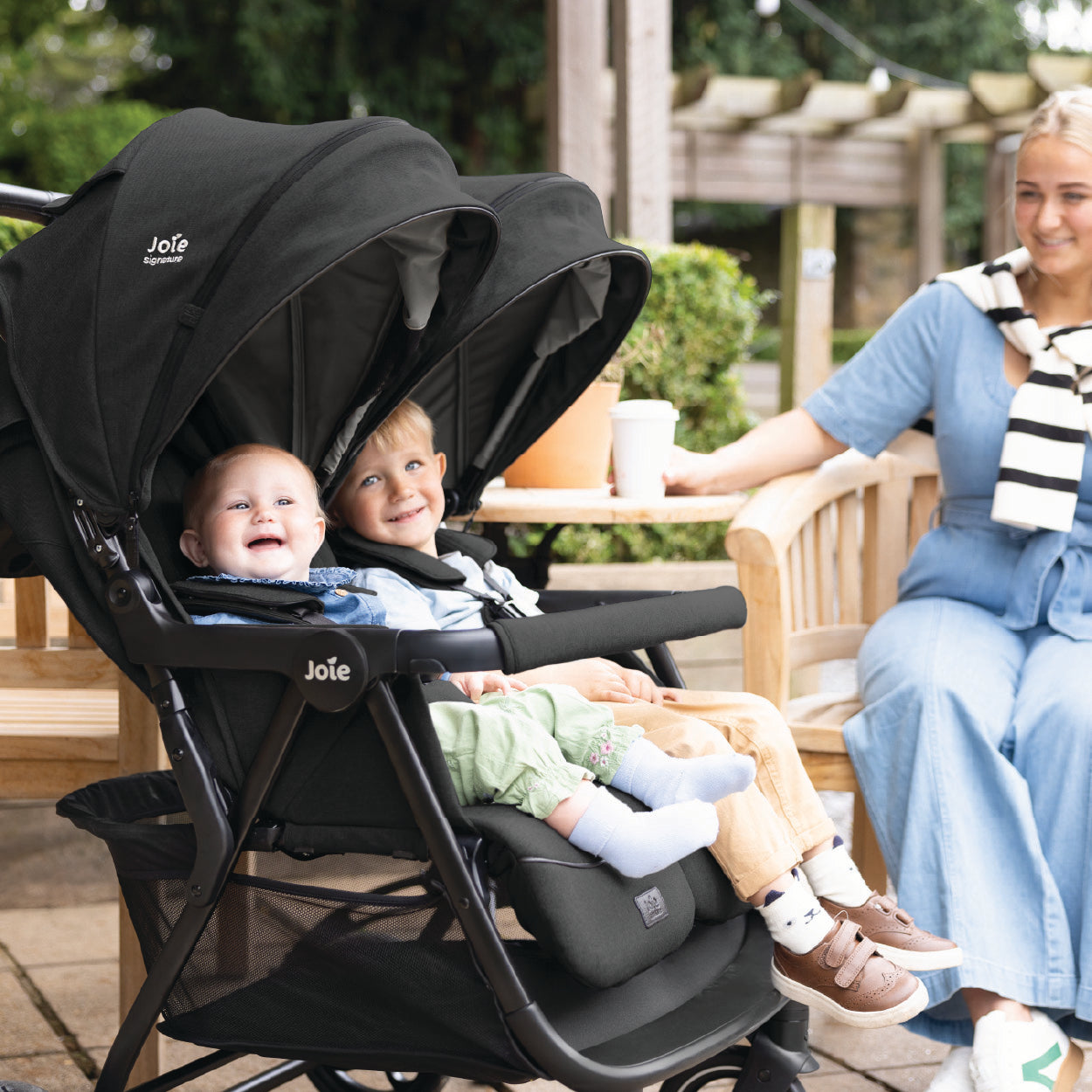 Joie signature double pushchair lifestyle image