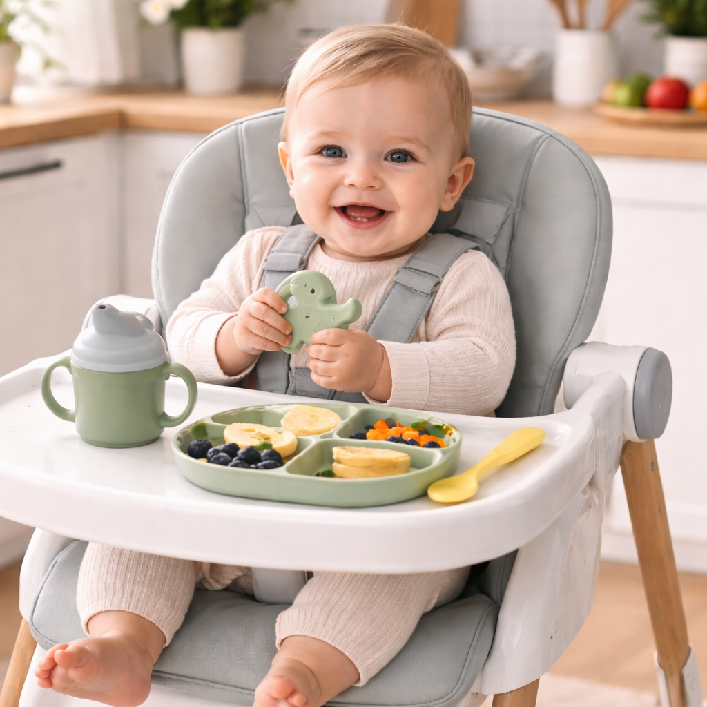 Feeding and nursing collection featuring baby bottles, breast pumps, nursing pillows, highchairs, and weaning essentials for babies and parents