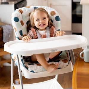 Graco highchairs collection featuring adjustable, foldable and easy-clean designs suitable from weaning to toddler years at baby2child