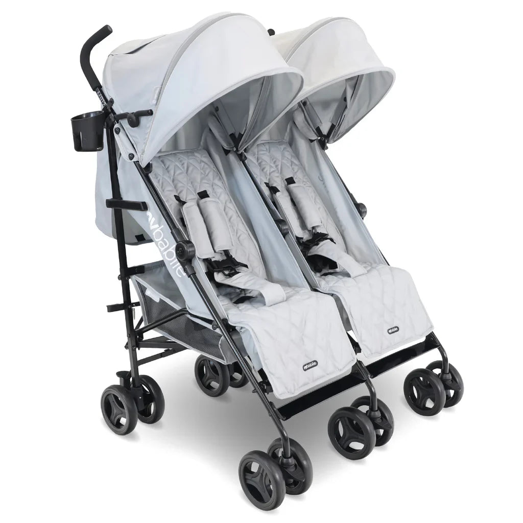 My Babiie MB12 twin stroller in grey