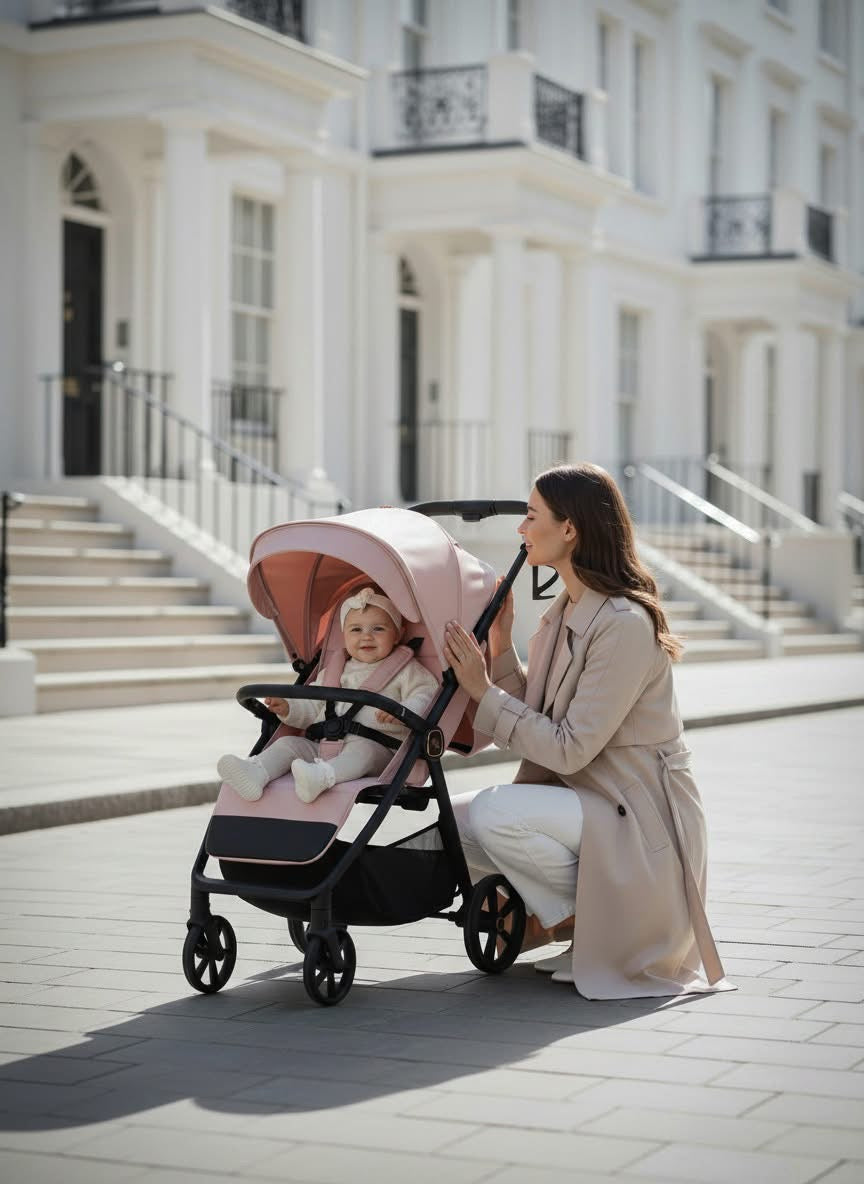 My Babiie pushchair stroller designed for everyday use with lightweight frame and comfortable seating for babies and toddlers