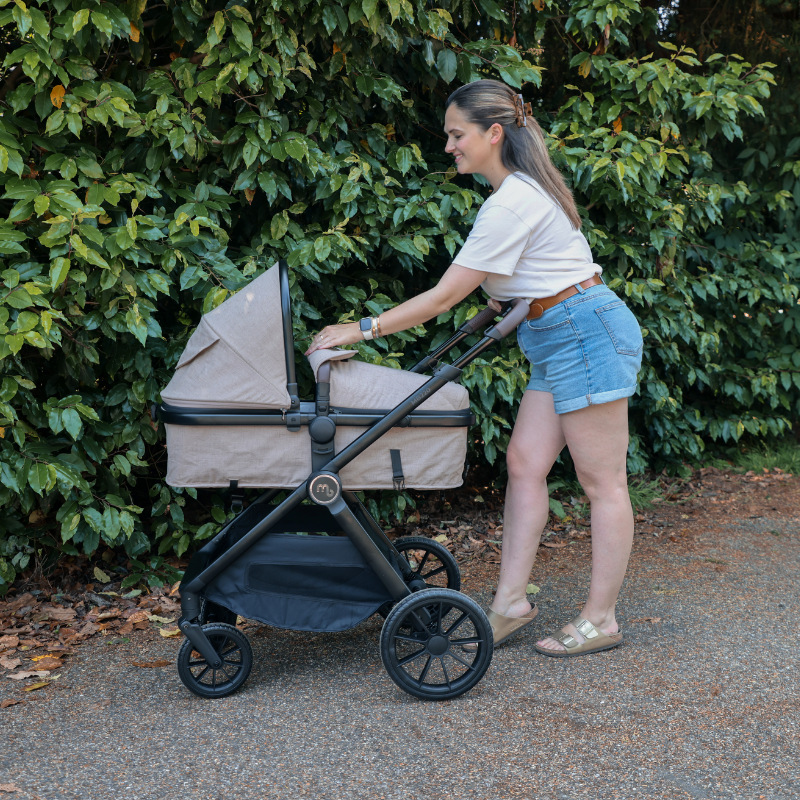 My Babiie MB220 3-in-1 Travel Systems – stylish and affordable pram, pushchair and infant car seat bundles, available in Black, Ivory, Mink and Forest Green at baby2child.