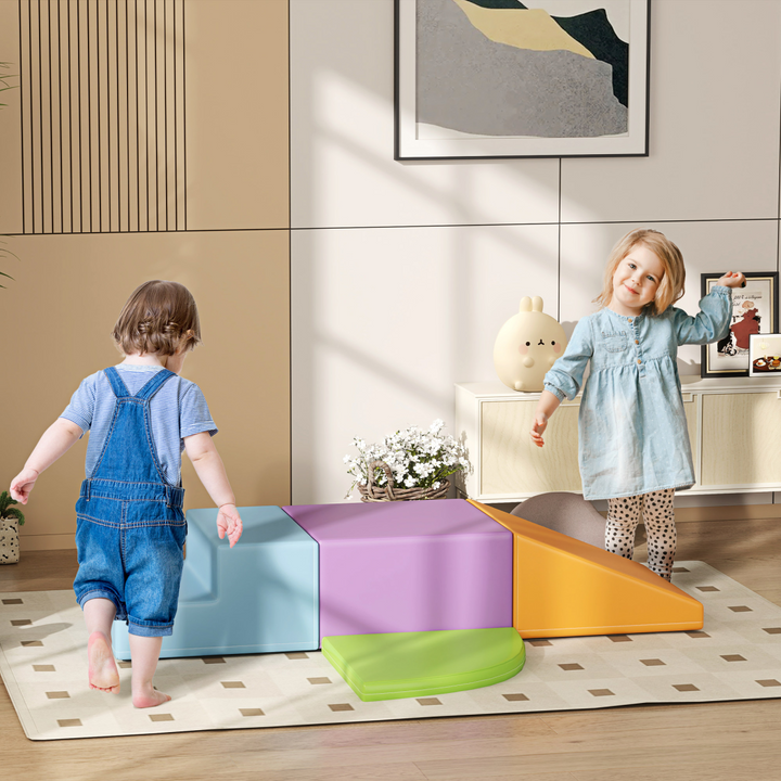 HOMCOM 4-Piece Toddler Soft Play Set – Foam Climb & Crawl Blocks (1–3 Years)