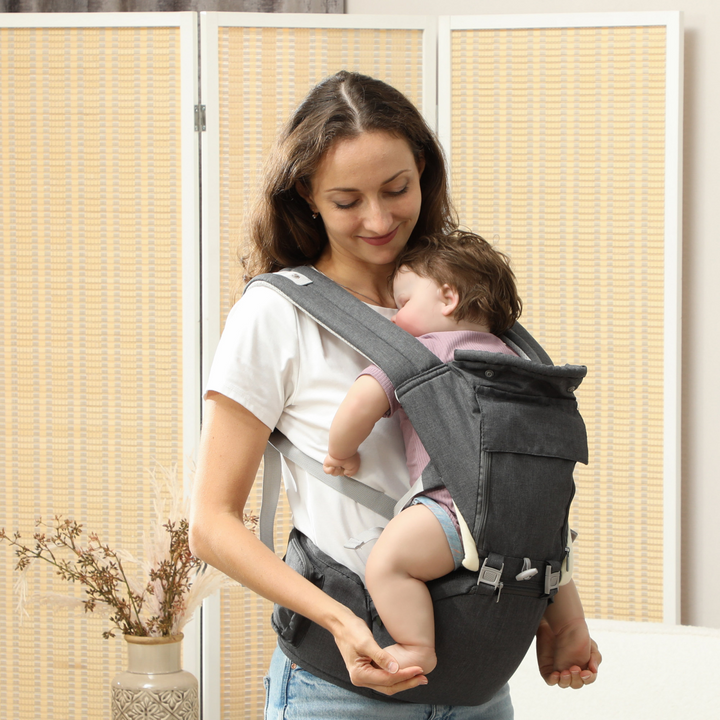 AIYAPLAY 6-in-1 Baby Carrier with Seat – Newborn to Toddler, Grey