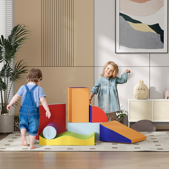 HOMCOM 7-Piece Toddler Soft Play Set – Foam Blocks for Ages 1–3 Years