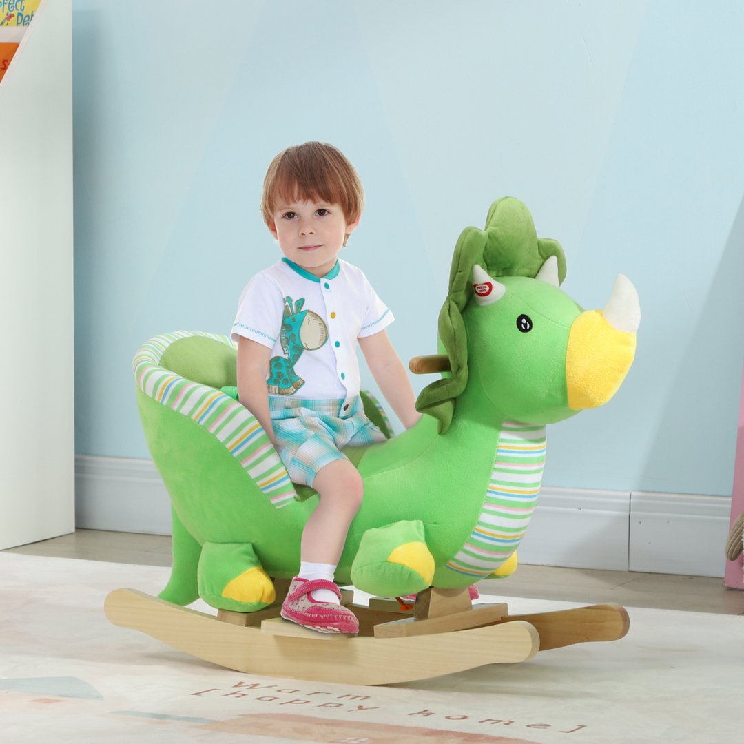 AIYAPLAY Baby Rocking Dinosaur with Sounds & Safety Belt – 18–36M