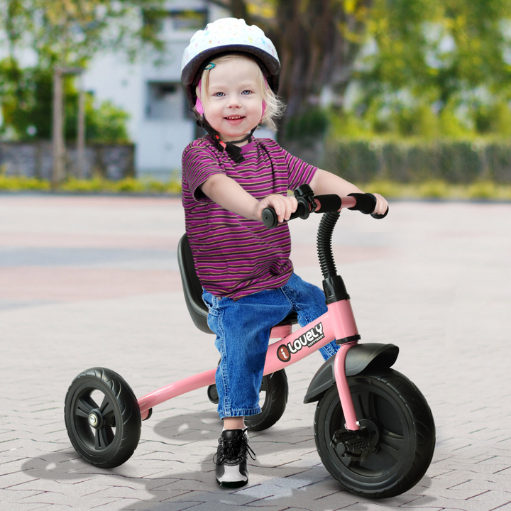 HOMCOM Kids Trike – Pink Toddler Tricycle (Ages 1.5–4 Years)