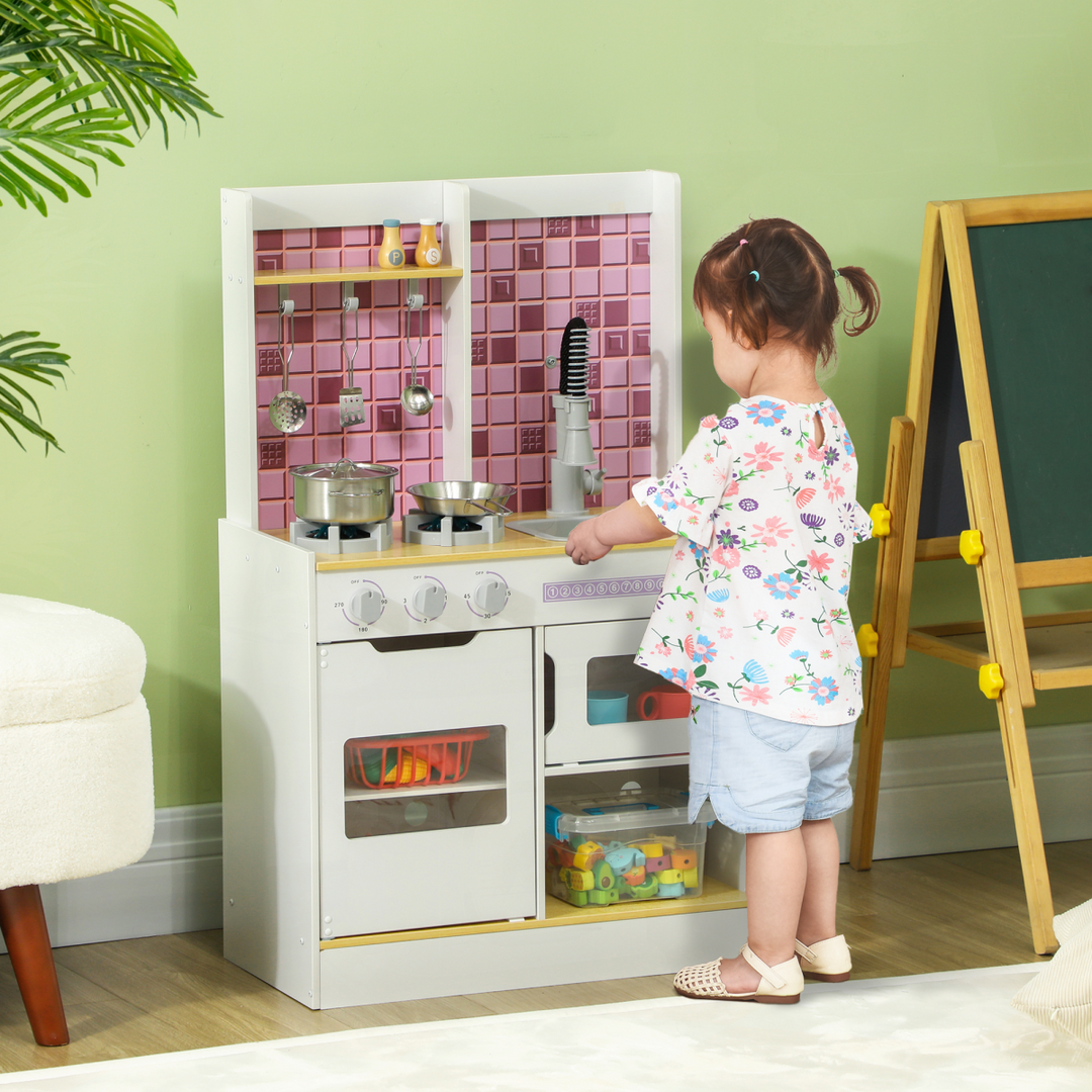 AIYAPLAY Kids Play Kitchen – White