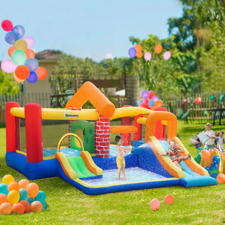 Outsunny Kids Extra Large Bouncy Castle with Pool
