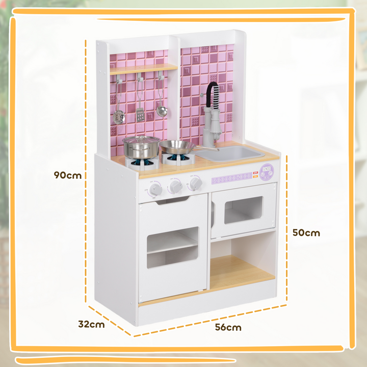 AIYAPLAY Kids Play Kitchen – White
