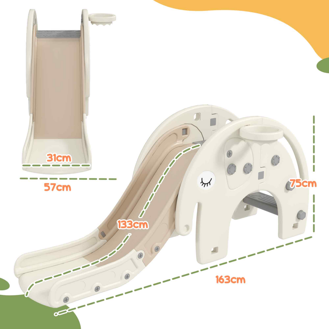 AIYAPLAY 3-in-1 Elephant Slide with Climber – (Ages 1–3)