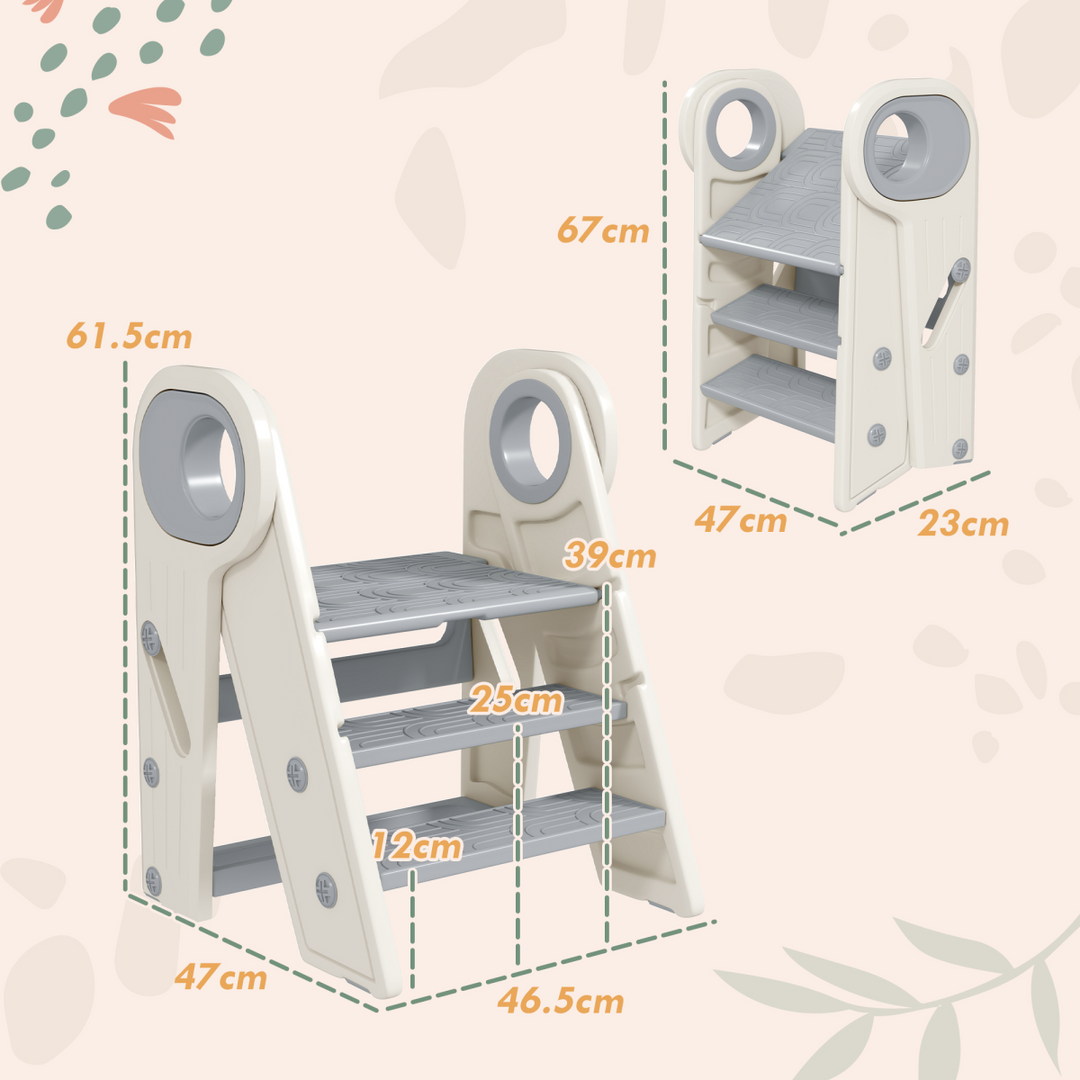 AIYAPLAY Foldable & Adjustable Kids Step Stool