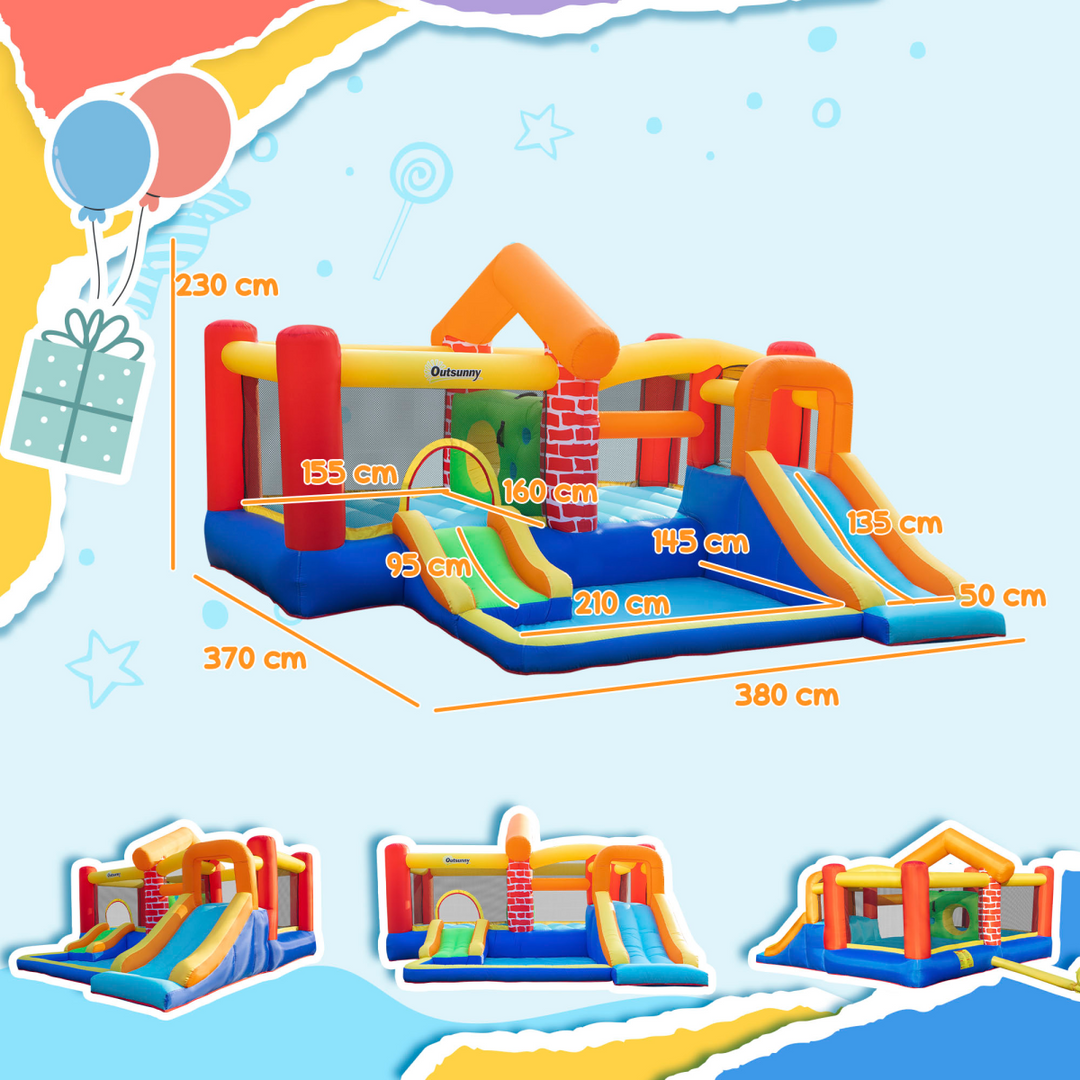Outsunny Kids Extra Large Bouncy Castle with Pool