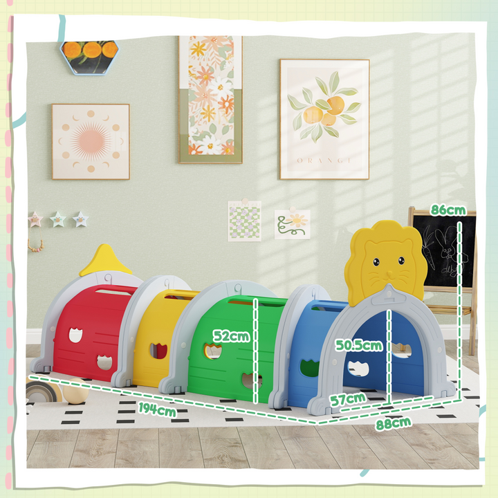 AIYAPLAY Lion Design Kids Play Tunnel – Ages 3–6