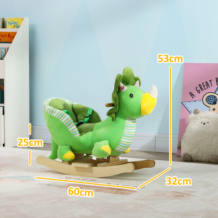 AIYAPLAY Baby Rocking Dinosaur with Sounds & Safety Belt – 18–36M