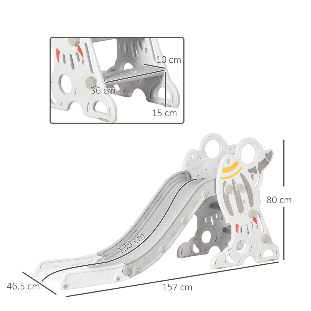 AIYAPLAY Space-Themed Baby Slide – Grey (Ages 1.5–3 Years)