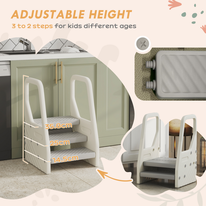 AIYAPLAY Adjustable 3 Step Toddler Tower