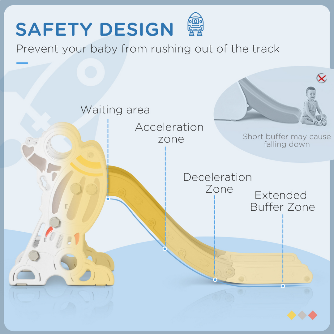 AIYAPLAY Space-Themed Baby Slide – Grey (Ages 1.5–3 Years)