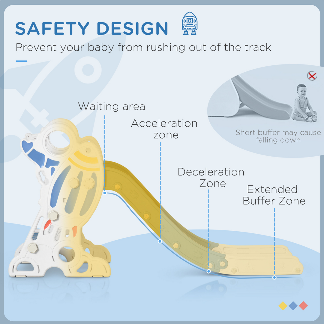 AIYAPLAY Space-Themed Baby Slide – Blue (Ages 1.5–3 Years)
