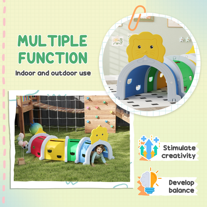 AIYAPLAY Lion Design Kids Play Tunnel – Ages 3–6