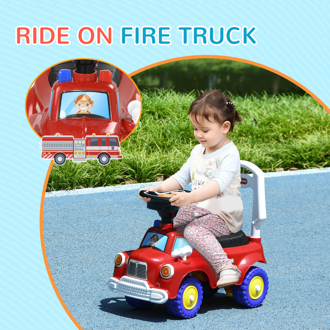 AIYAPLAY Ride-On Fire Truck with Music, Lights & Storage (18–36 Months)