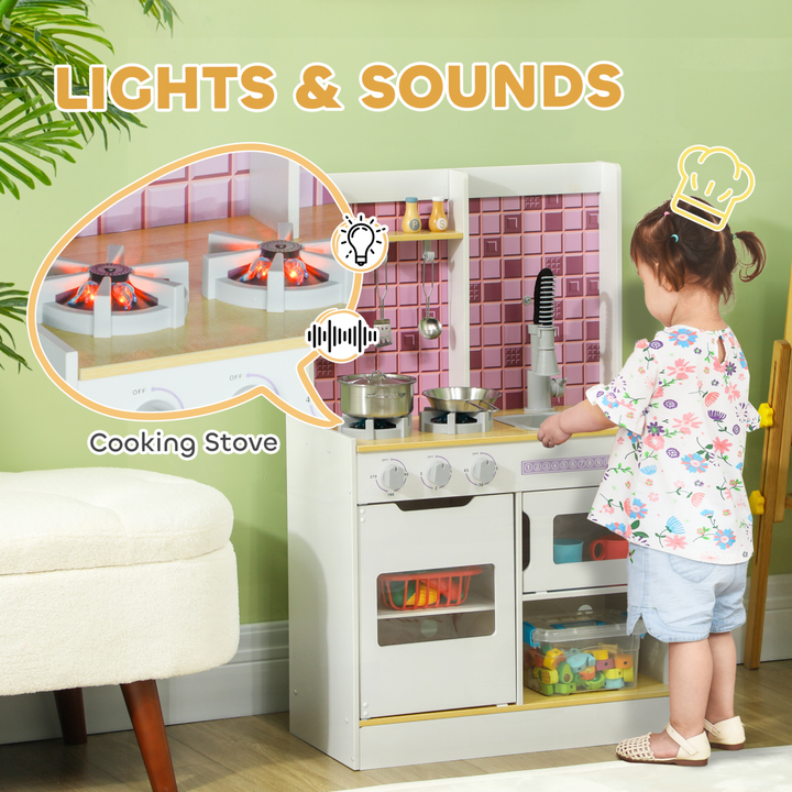 AIYAPLAY Kids Play Kitchen – White