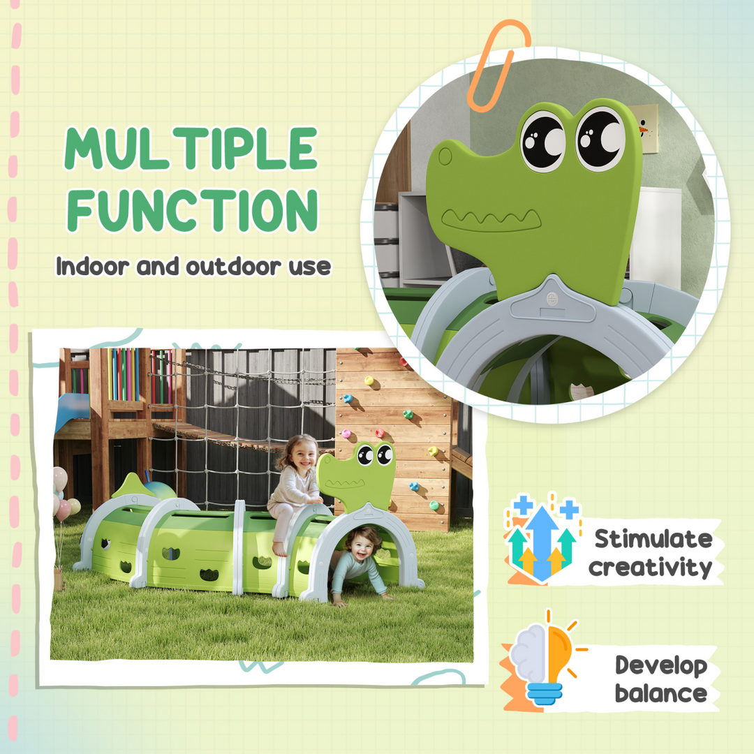 AIYAPLAY Crocodile Design Kids Play Tunnel – Ages 3–6