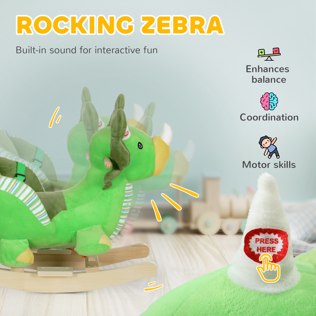 AIYAPLAY Baby Rocking Dinosaur with Sounds & Safety Belt – 18–36M