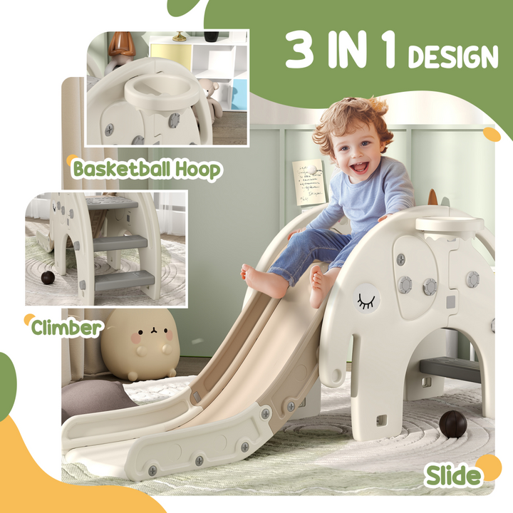 AIYAPLAY 3-in-1 Elephant Slide with Climber – (Ages 1–3)