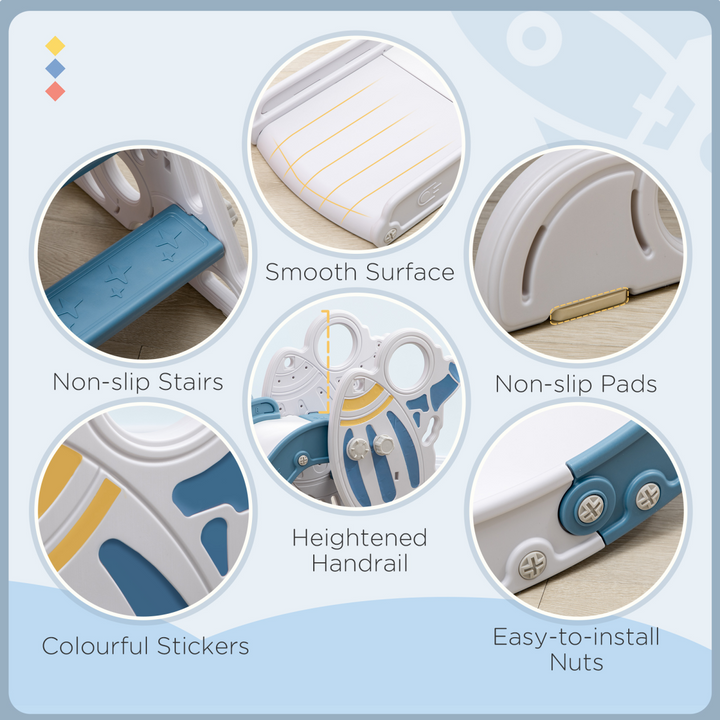 AIYAPLAY Space-Themed Baby Slide – Blue (Ages 1.5–3 Years)