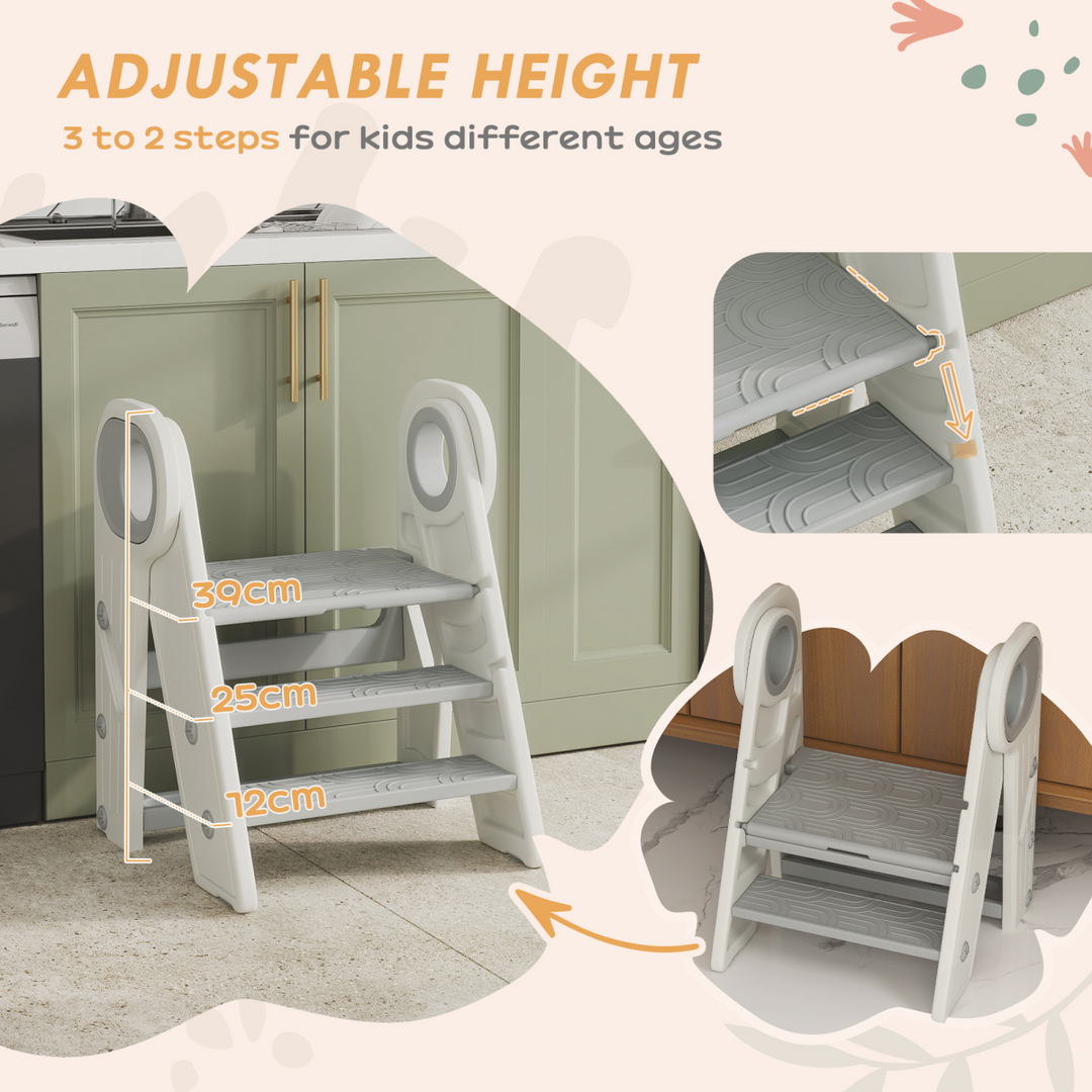 AIYAPLAY Foldable & Adjustable Kids Step Stool