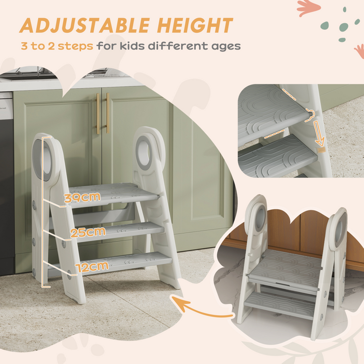 AIYAPLAY Foldable & Adjustable Kids Step Stool