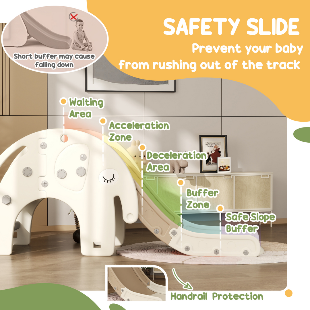 AIYAPLAY 3-in-1 Elephant Slide with Climber – (Ages 1–3)