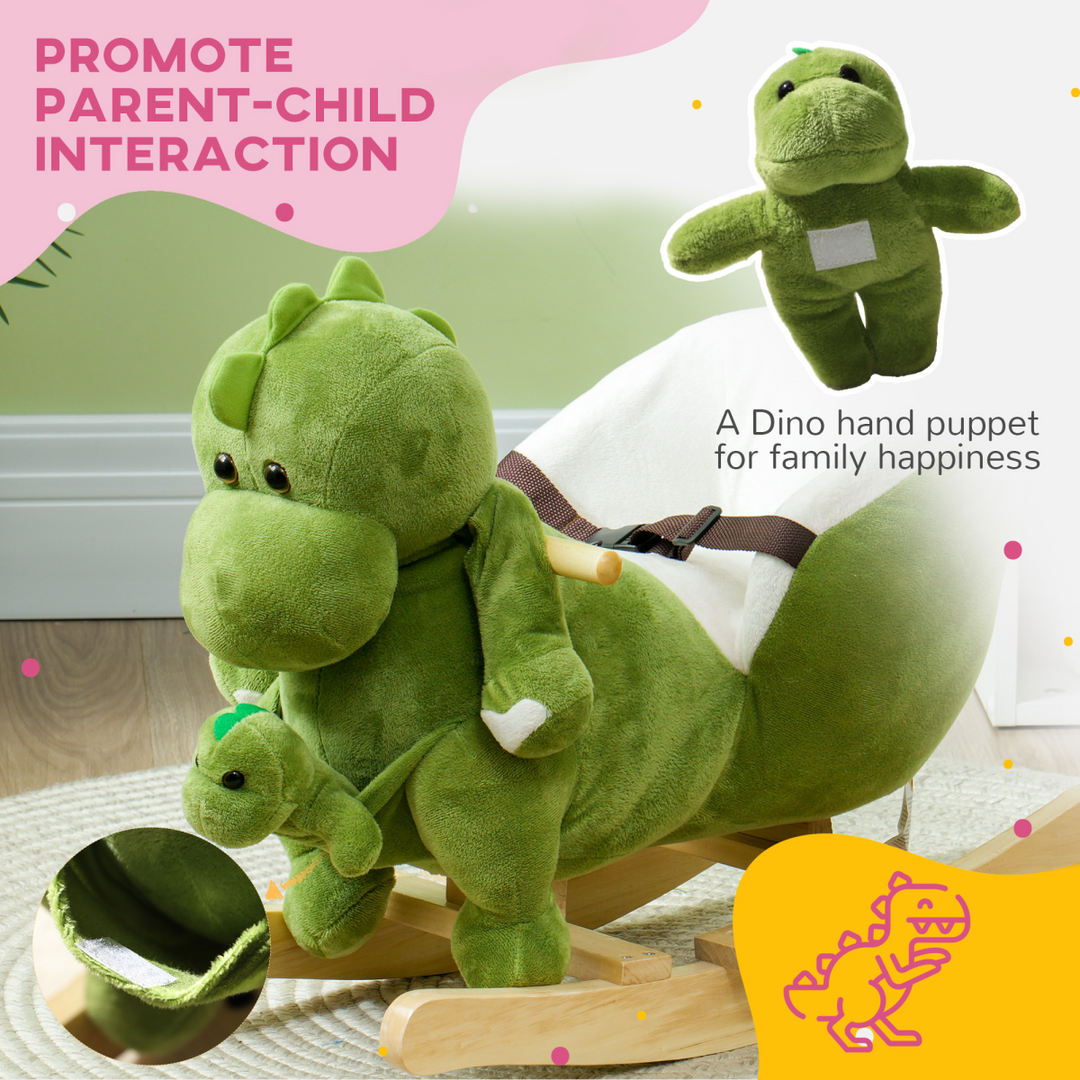 AIYAPLAY Dinosaur Rocking Horse with Safety Belt & Songs – 18–36M