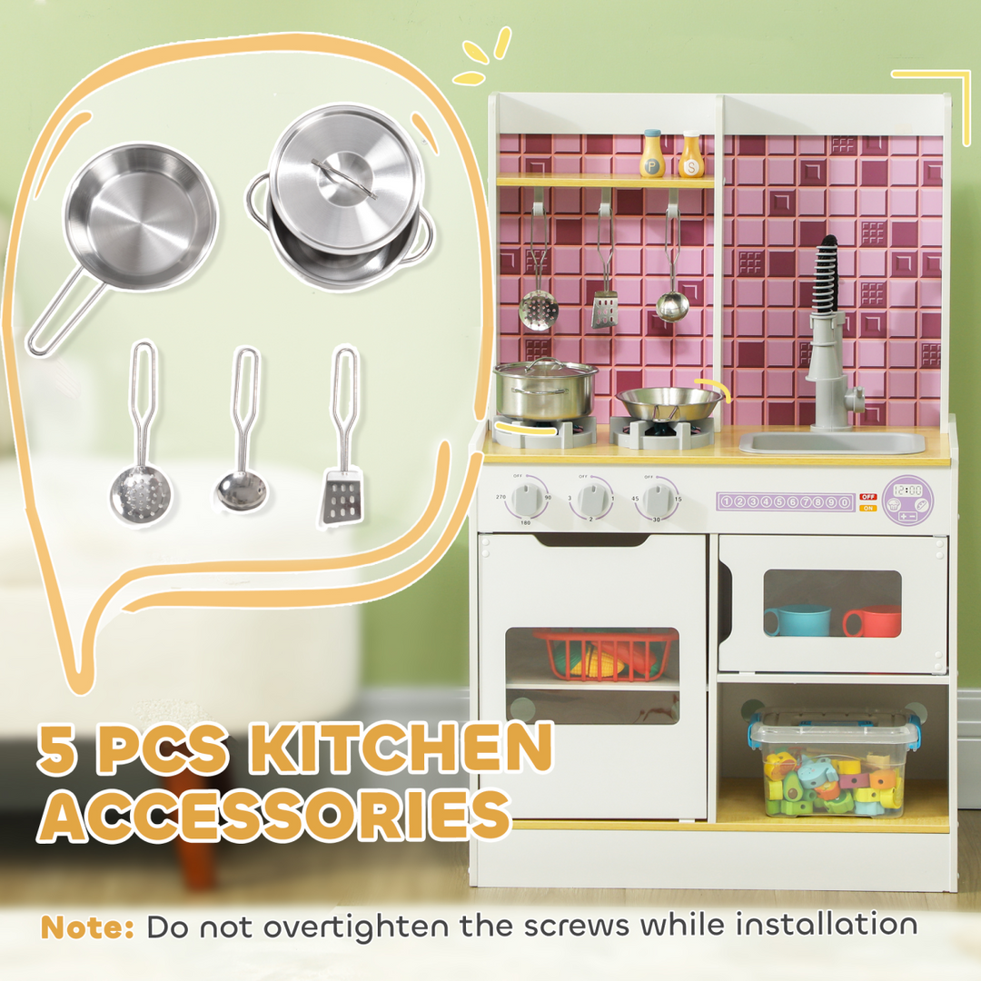 AIYAPLAY Kids Play Kitchen – White