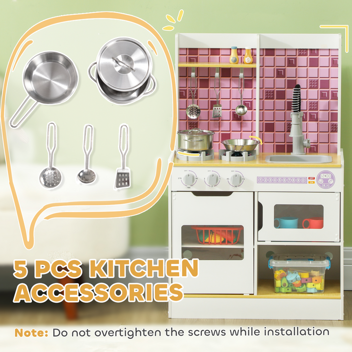 AIYAPLAY Kids Play Kitchen – White