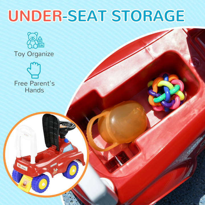 AIYAPLAY Ride-On Fire Truck with Music, Lights & Storage (18–36 Months)