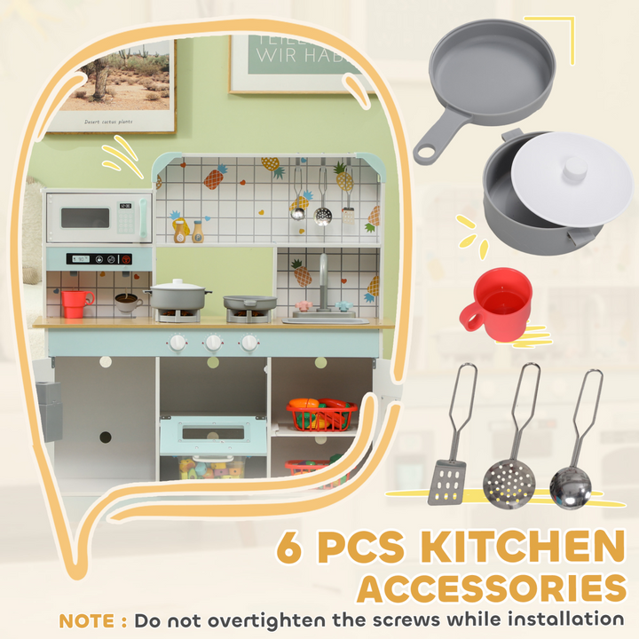 AIYAPLAY Toy Kitchen – White & Blue
