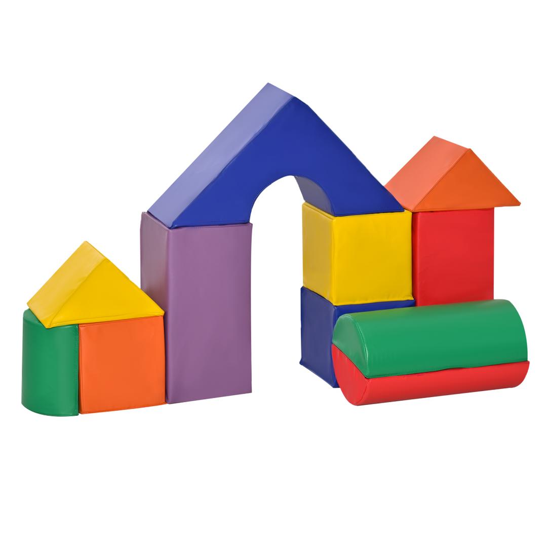 HOMCOM 11-Piece Toddler Soft Play Set – Foam Climb, Crawl & Build Blocks