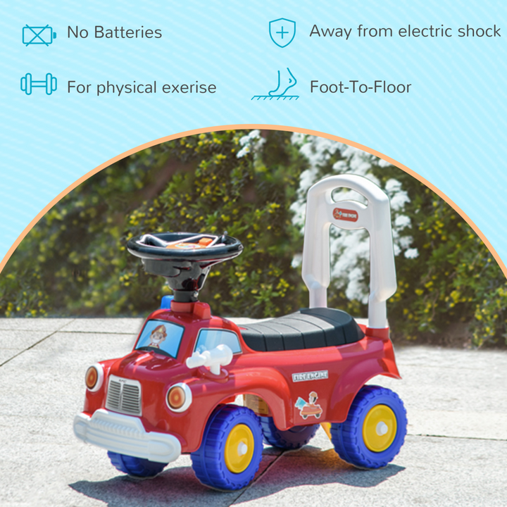 AIYAPLAY Ride-On Fire Truck with Music, Lights & Storage (18–36 Months)