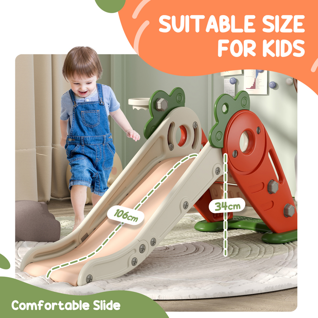 AIYAPLAY 3-in-1 Foldable Carrot Slide with Climber – Orange (Ages 1–3)