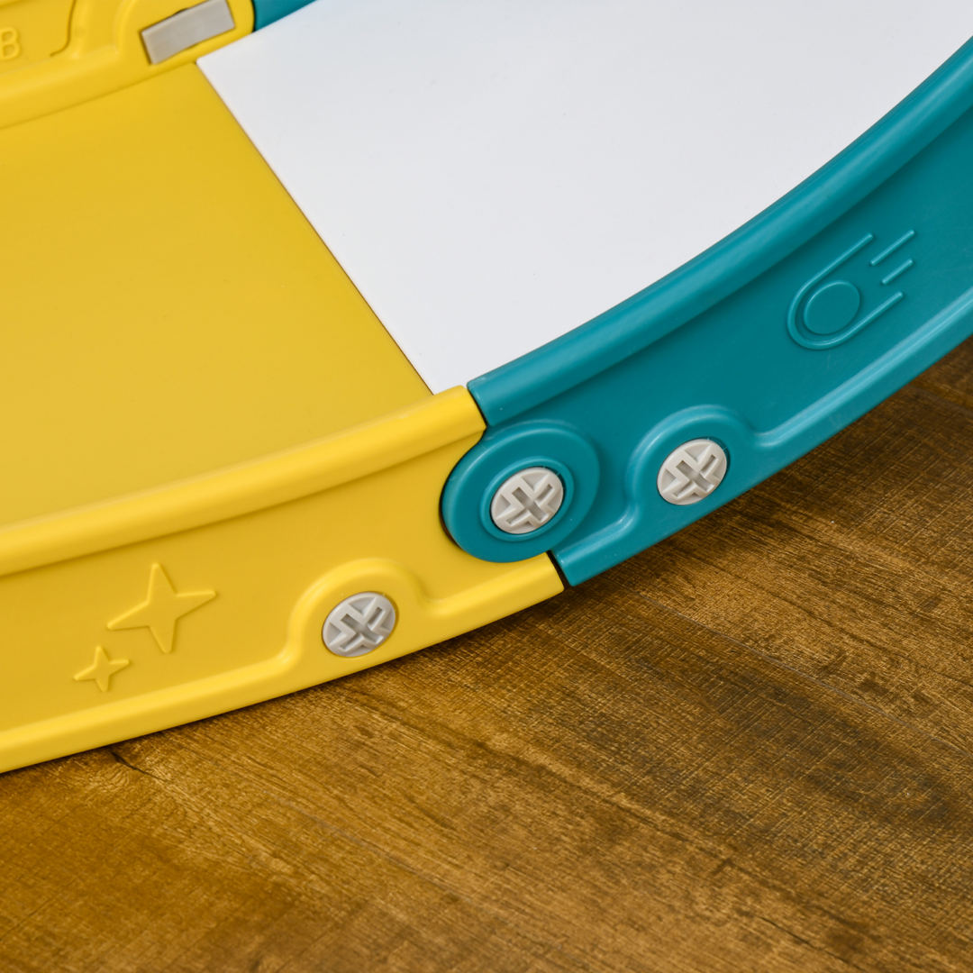 AIYAPLAY 4-in-1 Toddler Slide with Hoop, Telescope & Storage – Yellow
