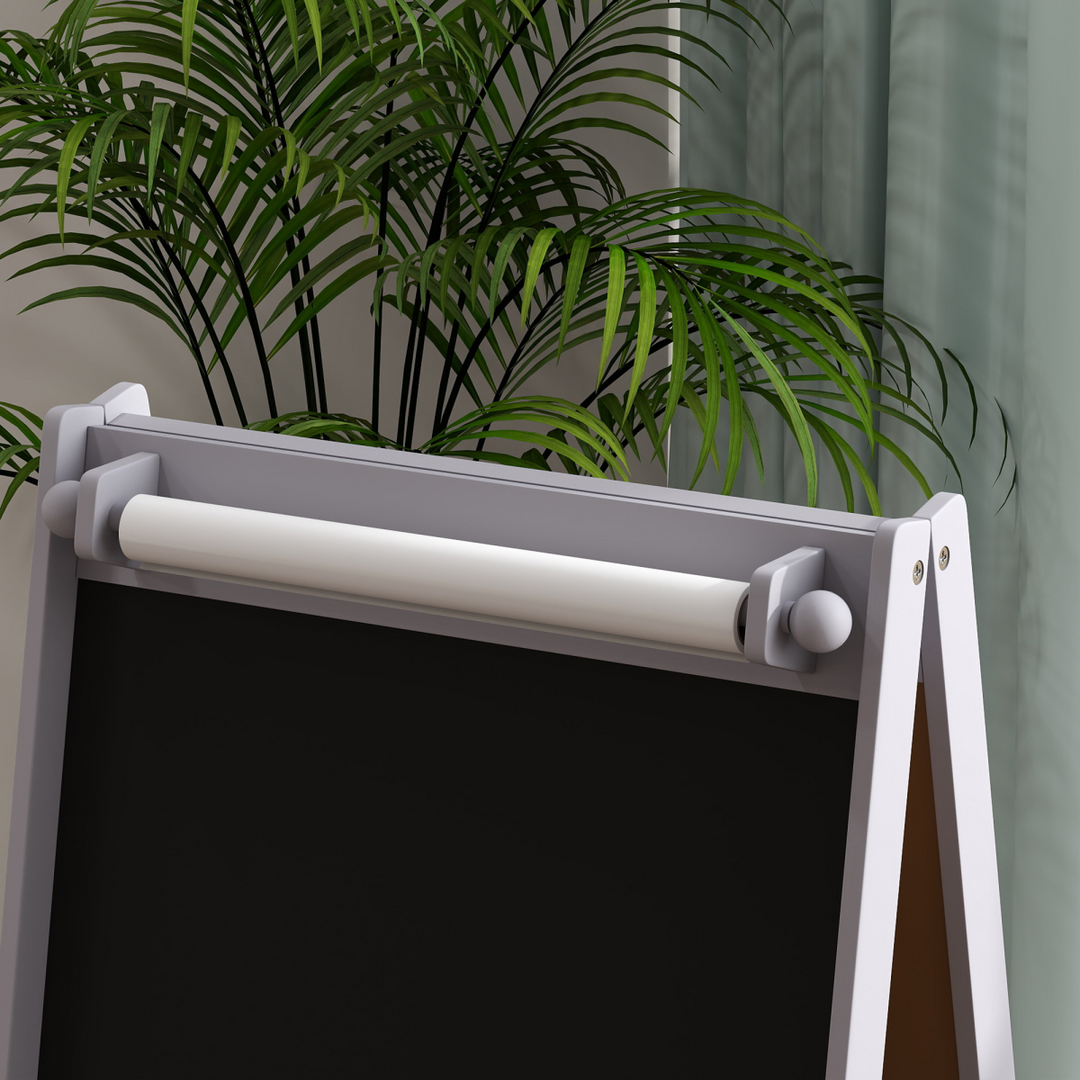 AIYAPLAY 3-in-1 Kids Art Easel with Paper Roll & Storage – Grey
