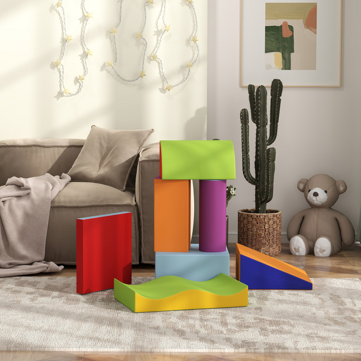 HOMCOM 7-Piece Toddler Soft Play Set – Foam Blocks for Ages 1–3 Years