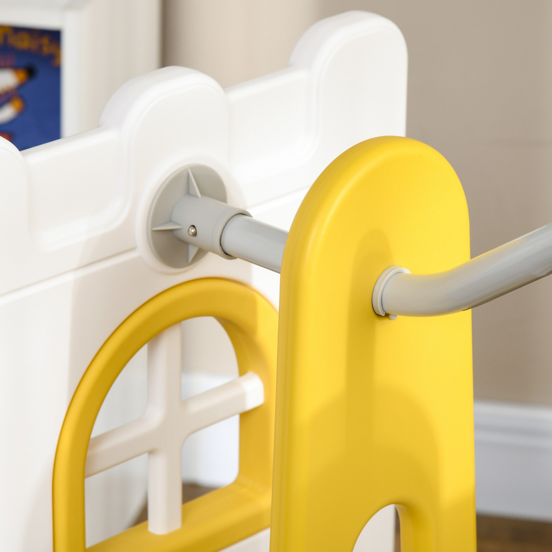 AIYAPLAY 6-in-1 Swing &amp; Slide Set with Basketball Hoop – Yellow (Ages 1–3 Years)