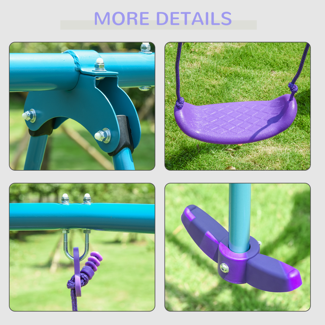Outsunny 3-in-1 Kids Swing Set with Seesaw - Ages 3+