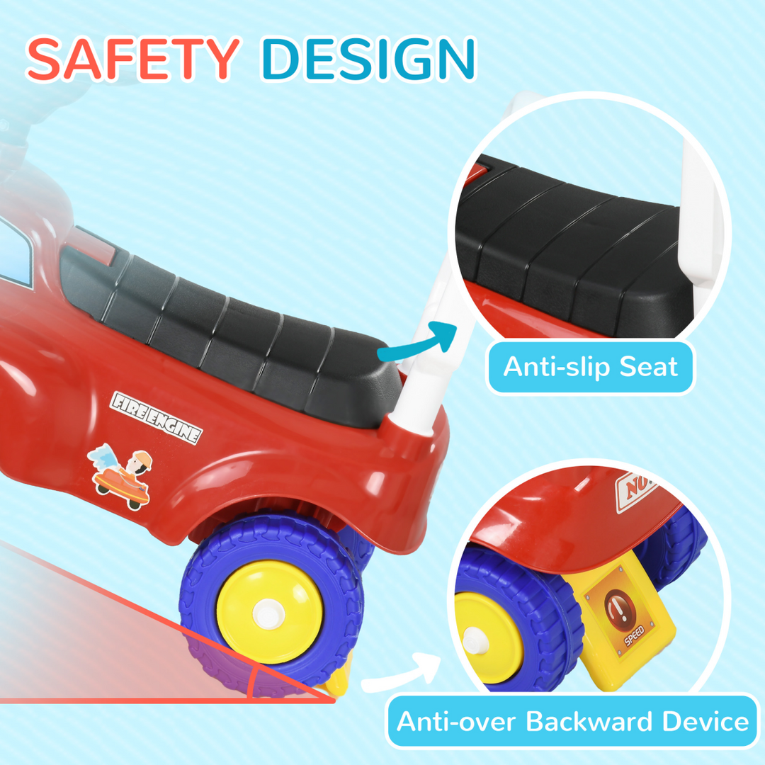 AIYAPLAY Ride-On Fire Truck with Music, Lights & Storage (18–36 Months)