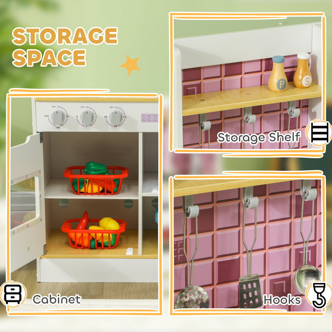 AIYAPLAY Kids Play Kitchen – White
