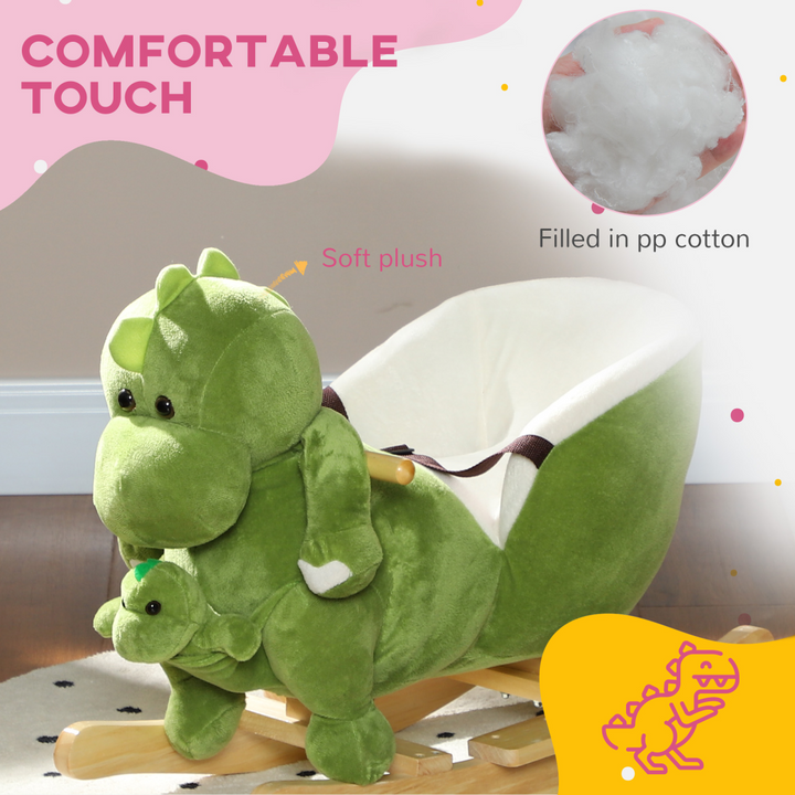 AIYAPLAY Dinosaur Rocking Horse with Safety Belt & Songs – 18–36M