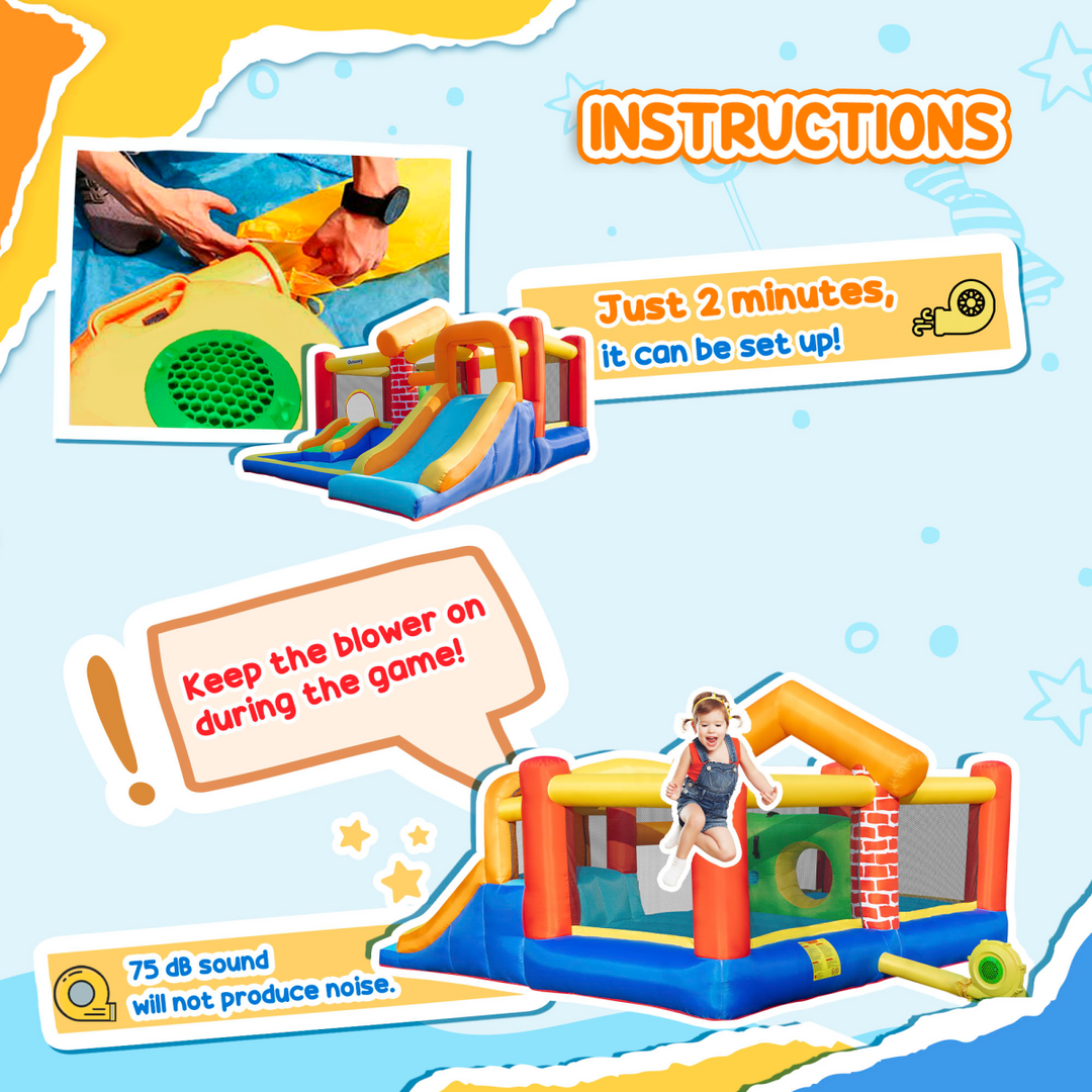 Outsunny Kids Extra Large Bouncy Castle with Pool